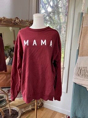 Little Bipsy Maroon 'MAMA' Crewneck